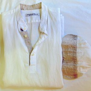 Long sleeve linen by Francesco Casola. Made in Positano, Italy